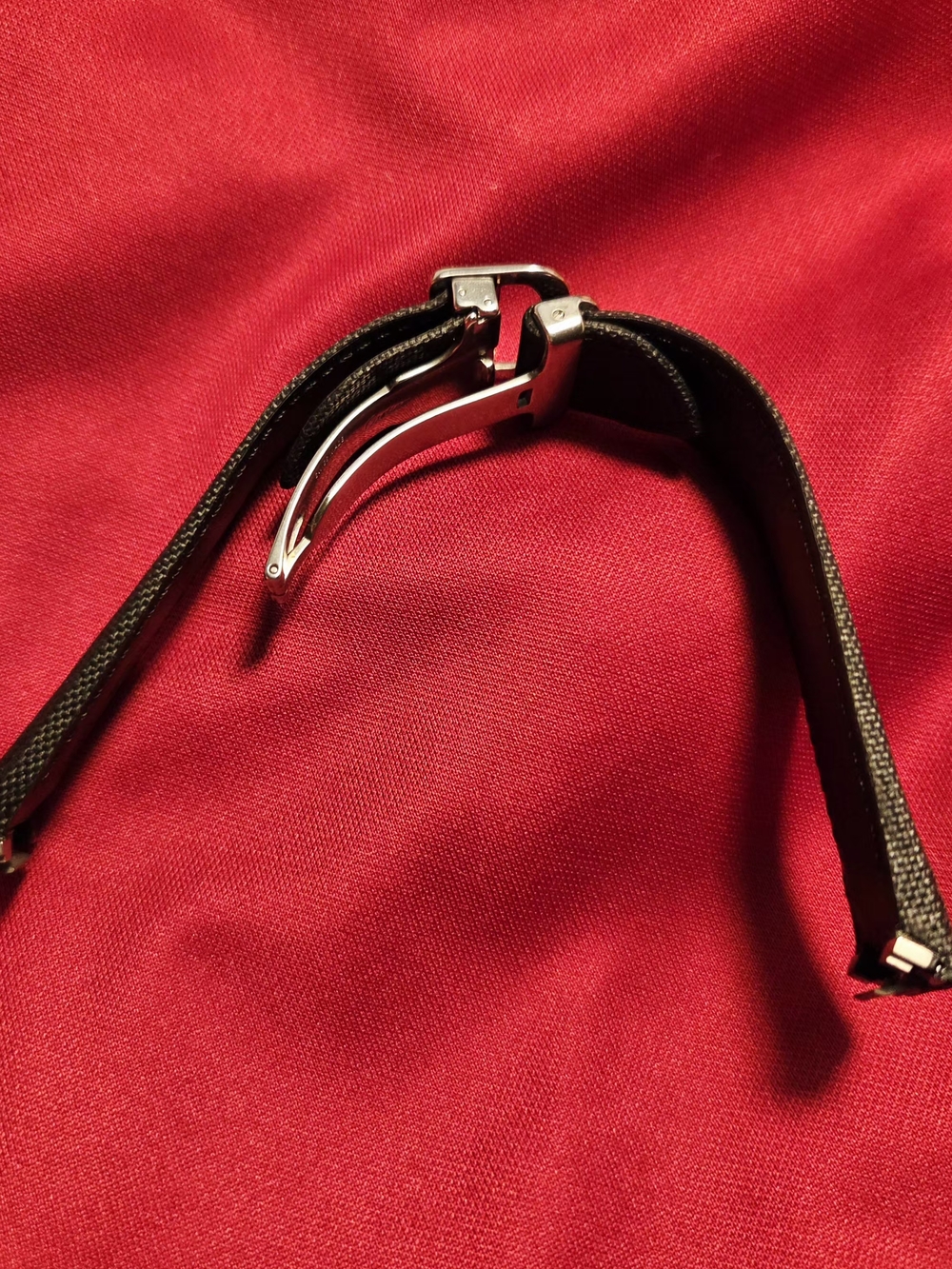 Cartier 19mm Leather Roadster Sport Strap Band & 18mm Steel Deployant Clasp